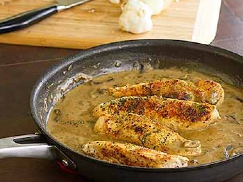 Balsamic Mushroom Truffled Creamed Chicken